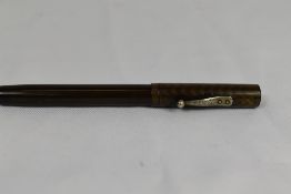 A boxed Waterman Ideal lever fill fountain pen in BHR having Waterman Ideal nib. In good condition