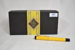 A boxed Parker Duofold Centennial Manderin limited edition converter fill fountain pen 3225/10000.