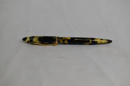 A Sheaffer Balance Lifetime lever fill fountain pen in black/pearl with single band and white spot