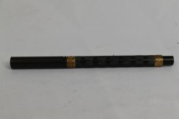 A British Pen Co dipping pen in BHR with broad decorative bands to top and bottom of barrel. Approx