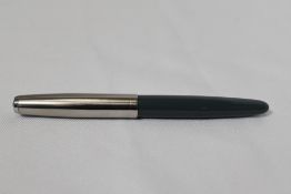 A Parker 51 demi aerofill fountain pen in navy grey with lustraloy cap. In good condition