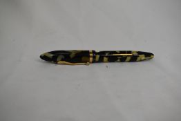 A Sheaffer Balance Lifetime oversized lever fill fountain pen in black/pearl with single band and