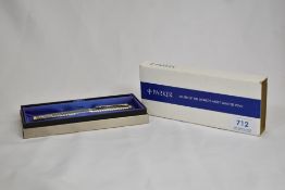 A boxed Parker 75 Cicele aerofill fountain pen in sterling silver. In excellent condition