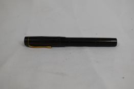 A French made retractable glass nibbed eyedropper fountain pen in BHR. Approx 12.4cm