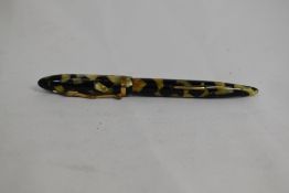 A Sheaffer Balance Lifetime lever fill fountain pen in black/pearl with single band and white spot