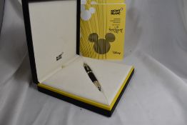 A Special Edition Monteblanc fountain pen celebrating Walt Disney in the Great Characters series.