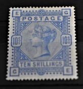 GB 1883 10 SHILLING ULTRAMARINE, MOUNTED MINT Fine well-centred 10 shilling with corner letters