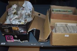 Three boxes of Cigarette and Trade Cards in albums and loose including Wills, Black Cat, John