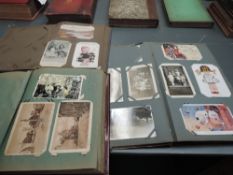Three Albums of mixed vintage GB & World Postcards including Real Black & White Phototographs,
