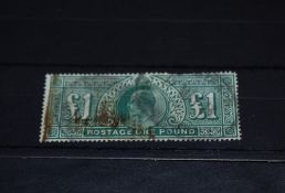 GB, EVII £1 GREEN, GOOD USED (FAULTS NOTED) High value EVII £1 Green, good used. However we do