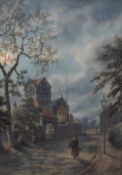 Albert Dunnington, (1860-1928), a watercolour, country church, signed and dated 1923, 35 x 24cm,