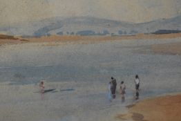 William Dodd (British 1908-1981) watercolour, The Front Arnside with figures, signed lower left,
