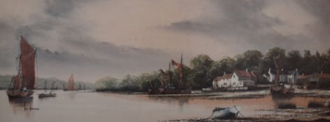 Ken Hammond, (20th century), a pair of prints, Langston Harbour, attributed verso, 16 x 41cm, framed