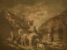 George Morland, (1762-1804), three 19th century prints, The Thatcher (not Margaret), The Door of the