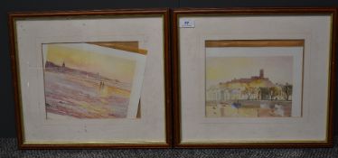 Richard Ward, (20th century), after, a pair of prints, Lancaster, 18 x 28cm, mounted framed and