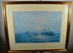 Gordon Ellis, (20th century), after, a Ltd Ed print, Early Morning Shipping on the Mersey, signed by