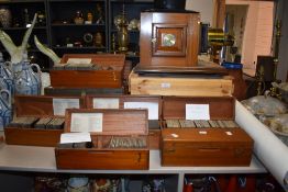 A Victorian Magic lantern and a huge array of plates, to include; South Kensington, Egypt, Tour of