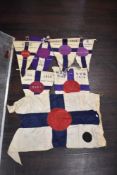 A collection of unusual and highly aesthetic Dinghy club flags, some with tassels, dated 1918 to