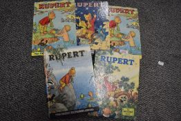 Five vintage 1960s/70s Rupert annuals