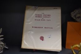 A vintage BMC Morris Oxford, Morris Cowley and half-ton van workshop manual.