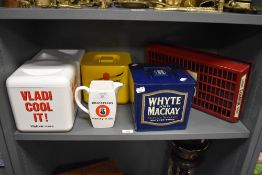 A collection of vintage Breweriana, including Whyte and Mackay ice bucket and Murphy's Irish stout
