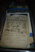 A box of vintage woodworking, mechanical and hobby magazines and ephemera, predominantly 1930s-50s.