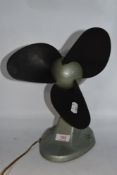 A vintage [ainted metal 1950s/60s G.E.C desk fan.