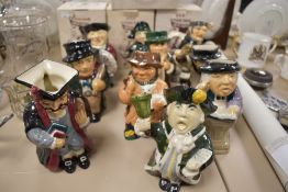 A collection of Old English Lords jugs by Roy Kirkham potteries, some with boxes.