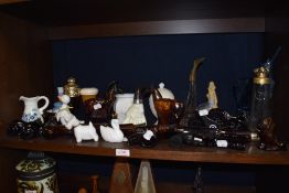 A selection of late 20th century Avon novelty glass perfume/scent bottles, and similar