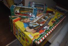 A Corgi Eddie Stobart Ltd plastic Mega Depot along with two Eddie Stobart diecasts, all boxed