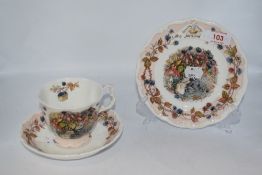 A Royal Doulton 'Brambly hedge, Autumn' trio.