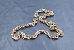 A 9ct gold rope-twist chain, having larger than normal oval links, marked 9, 375, 40cm overall,