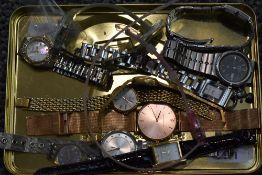 A selection of wrist watches including Paul Valentine, Accurist, Tissot, Seiko, Swatch etc