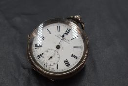 An Edwardian silver cased 'Rome Lever' open-faced pocket watch, by H Samuel, Manchester, Import