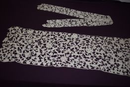 Two section of handmade lace, Thought to be 19th century, Milanese.