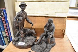 Two Heredities bronze effect figures of Farm workers.
