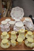 Two early 20th century part tea sets including Crown Staffordshire and Royal Grafton Ashley pattern