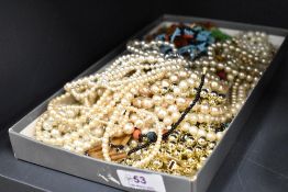 A mixed lot of vintage beaded necklaces.