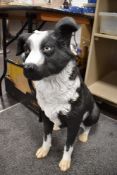 A life size replica model of a Collie sheep dog.