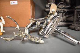 An early 20th century car mascot of a bull dog ' Mack ' with similar car ornaments