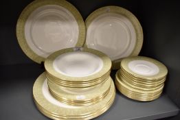 A selection of Royal Doulton Sonnet H5012 pattern dinner and dessert wares.