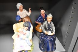 Four Royal Doulton figure studies including Thankyou HN2732, Cup of Tea HN2322, Sweet Dreams