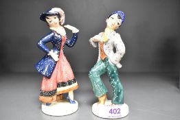 Goebel Pearly Queen & King PEG 7/B & 7A Figurines both with early back stamps.