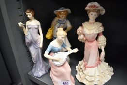 Four Figure studies to include Coalport Georgina, Royal Doulton Harmony HN2824, Dressing Up HN2964