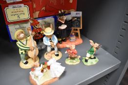 Seven Royal Doulton Bunnykins figure studies all having original boxes