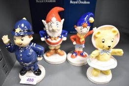 Four Royal Doulton figure studies including Noddy, Mr Plod, Tessie bear and Big Ears all limited