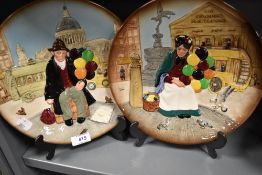 Two Royal Doulton display plates of the Balloon Man D6655 and The Old Balloon Seller D6629