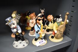A complete set of Beswick Cats Chorus figure studies.