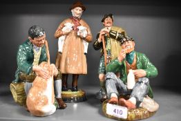 Four modern Royal Doulton figure studies including Wayfarer HN2362, Master HN2325, Laird HN2361