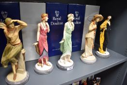 Five Royal Doulton Classique figurine studies including Lucinda CL3983, Annabel CL3981, Stephanie